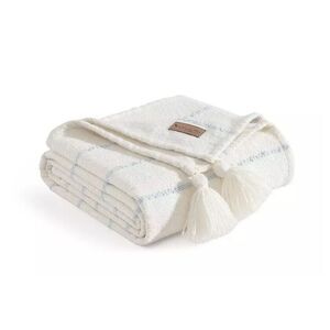 Koolaburra by UGG Hart Boucle Woven Throw with Tassels Blue & KB White‎ 50 x 70